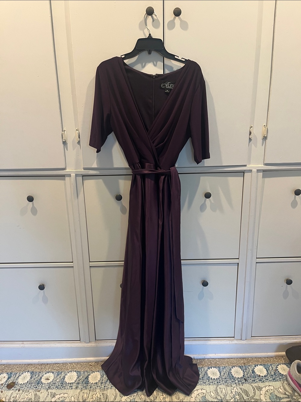 Alex Evenings Plum Wrap Maxi Dress sz 16